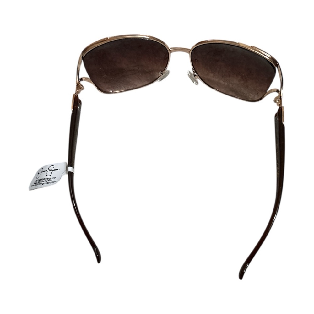 Jessica Simpson’s Elegant Light Brown Sunglasses with Gold trim. - Picture 4 of 5